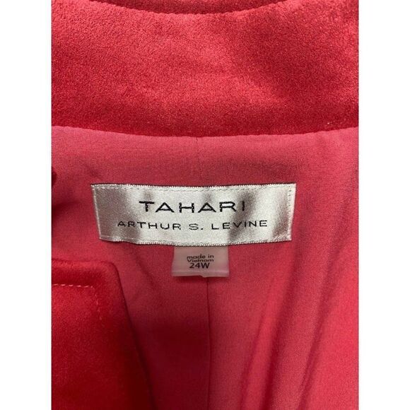 Tahari "Coral Reef" Faux Suede Moleskin Open Front Blazer sz 24W NEW‎ - Picture 3 of 8